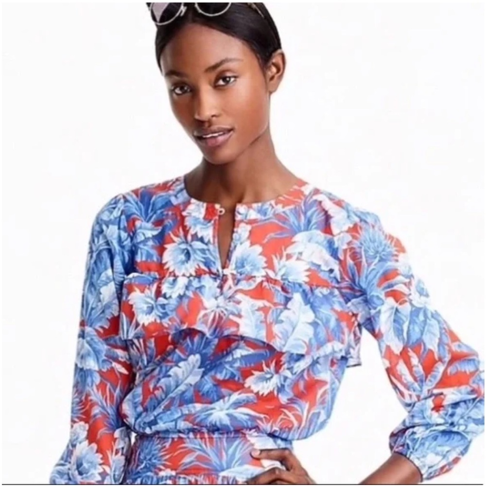 J CREW | Floral Cotton Blouse - sz XS